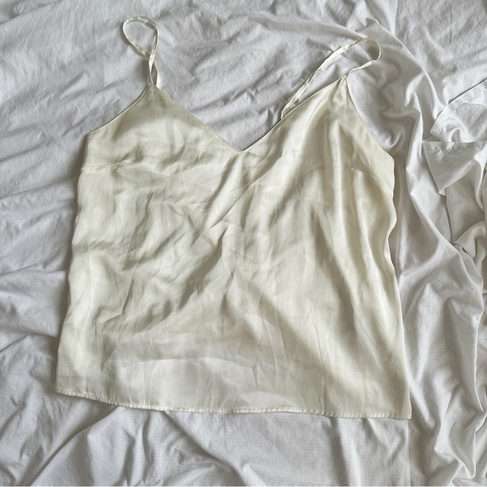 ASOS ivory polyester sateen cami size 14